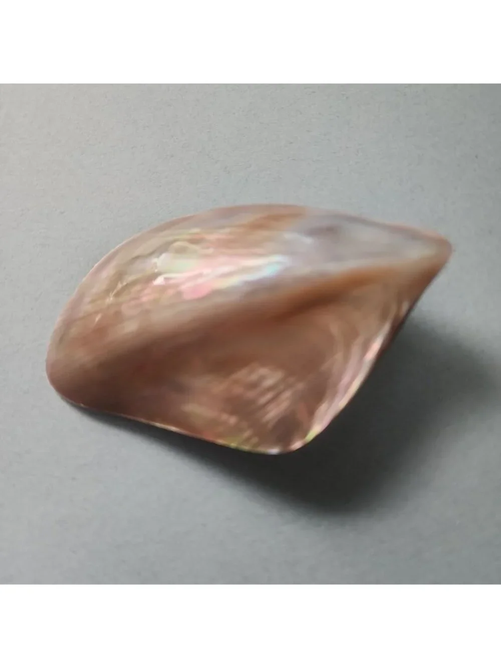 Vintage Mother of Pearl Belt Buckle Iridescent Shell Brass Back 3